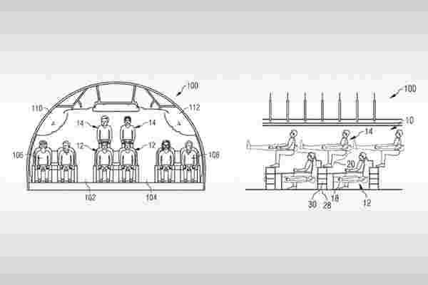 空中客车公司申请了专利，该专利显示飞机乘客彼此堆叠在一起
